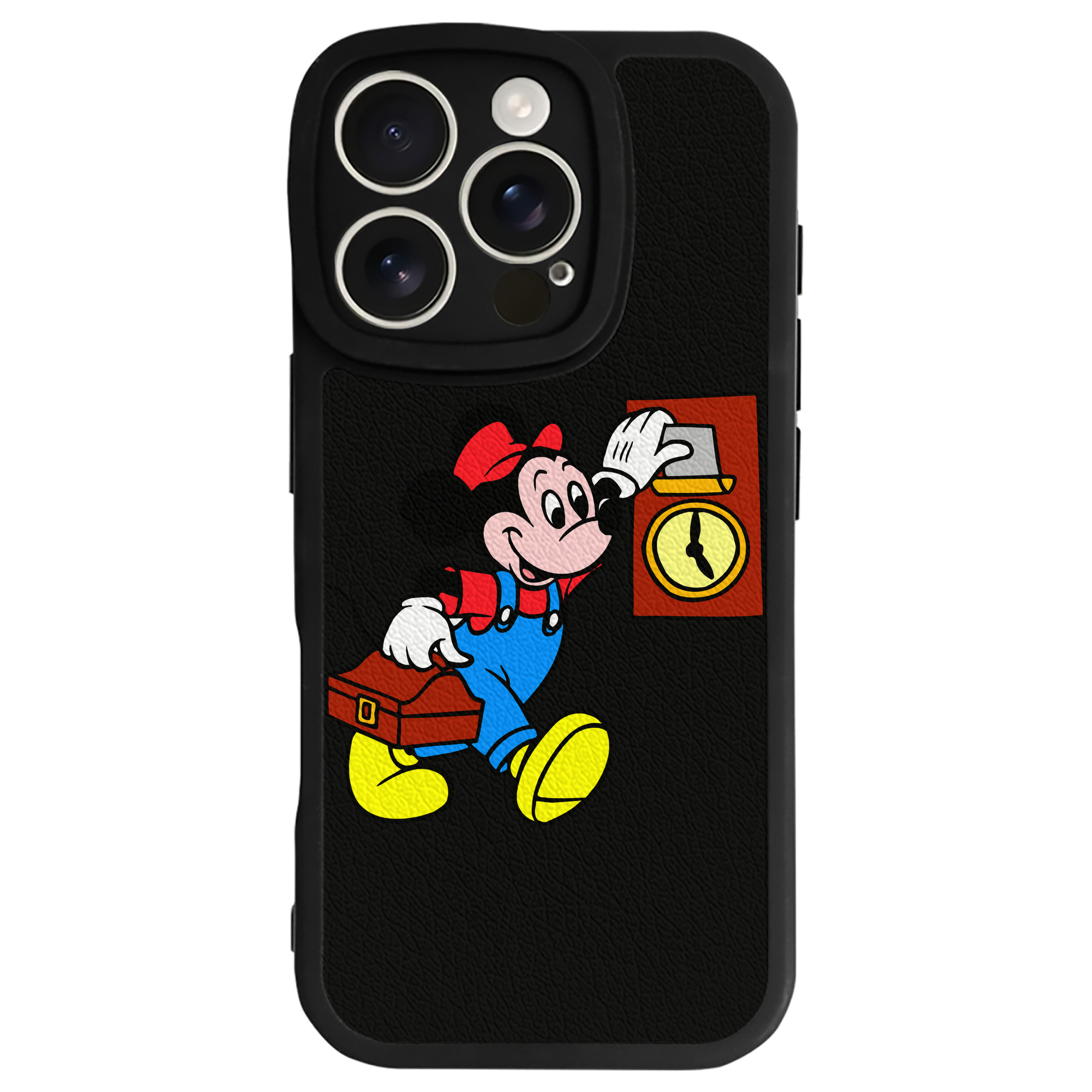 （画像用） ミッキーマウス Mickey Mouse 【iPhone 16シリーズ対応】シリコンスマホケース（レザー調） 材質：シリコン
